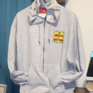 NWT!!  DBL-SDED— BEAVIS AND BUTTHEAD zip-hoodie